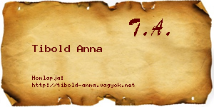Tibold Anna névjegykártya